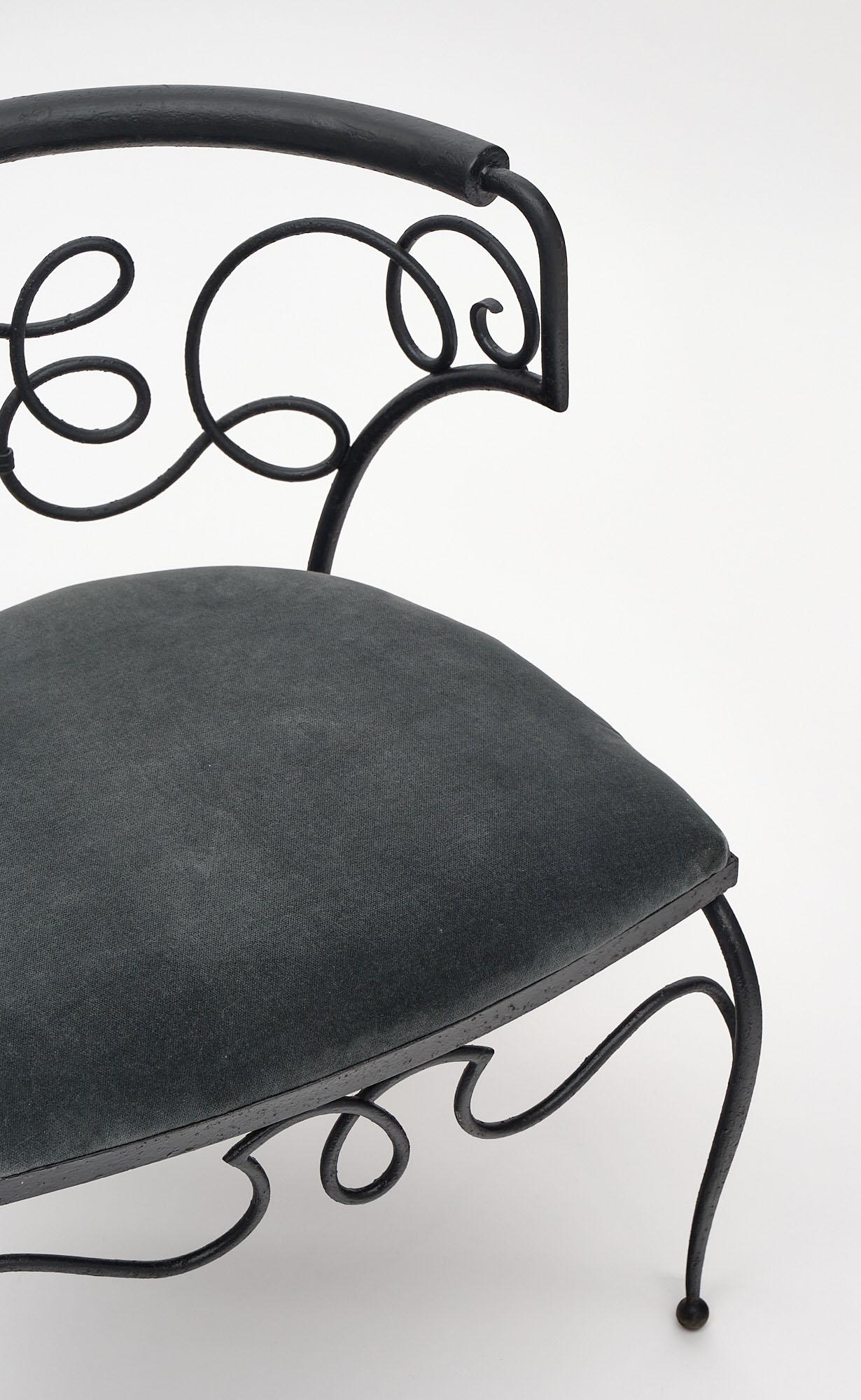 Pair of Iron Chairs by René Drouet 2