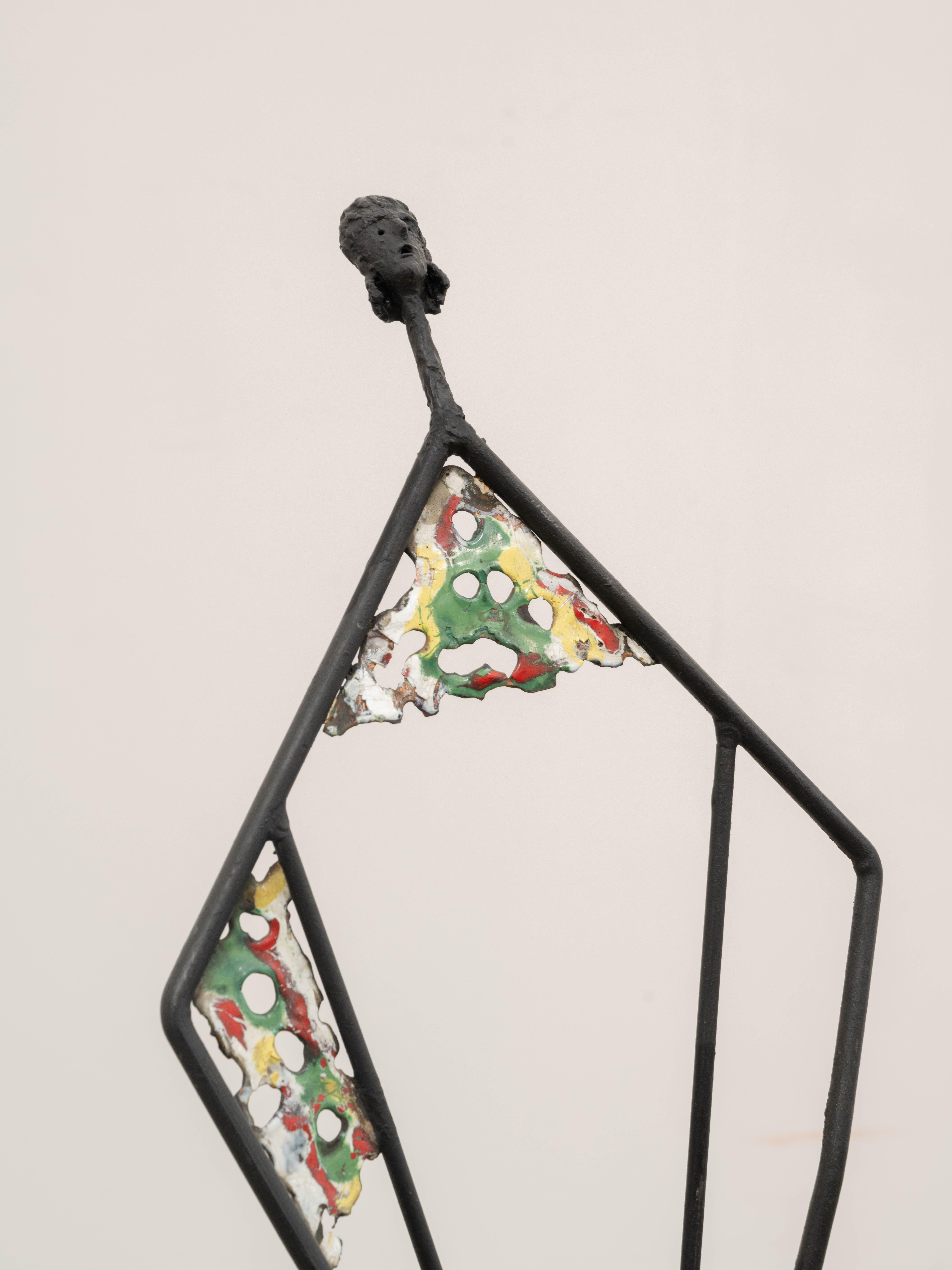 Paire de chaises en fer de l'artiste Ugo Trevisan 1960, design italien du milieu du siècle dernier en vente 5