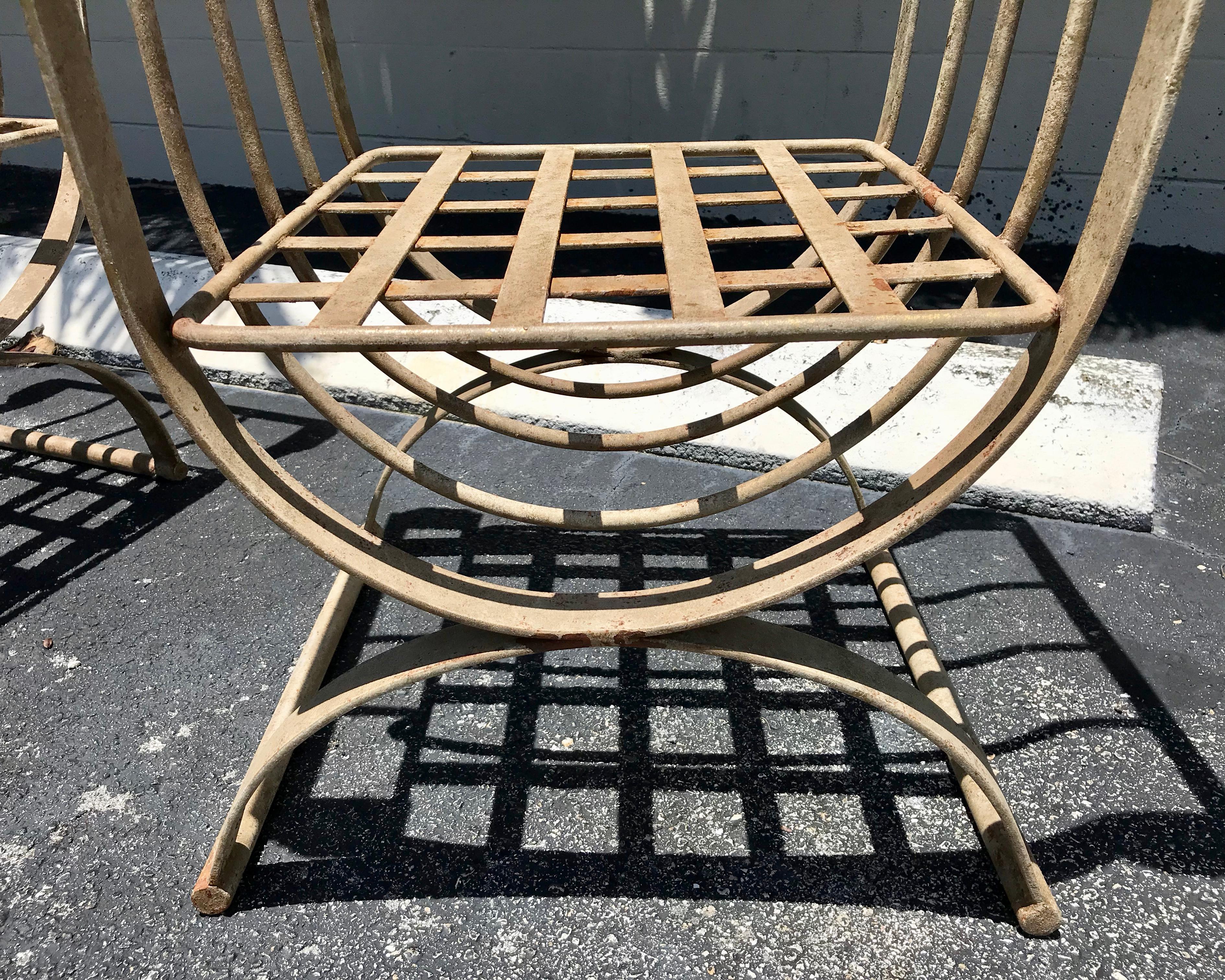 Pair of Iron Curule Benches 4