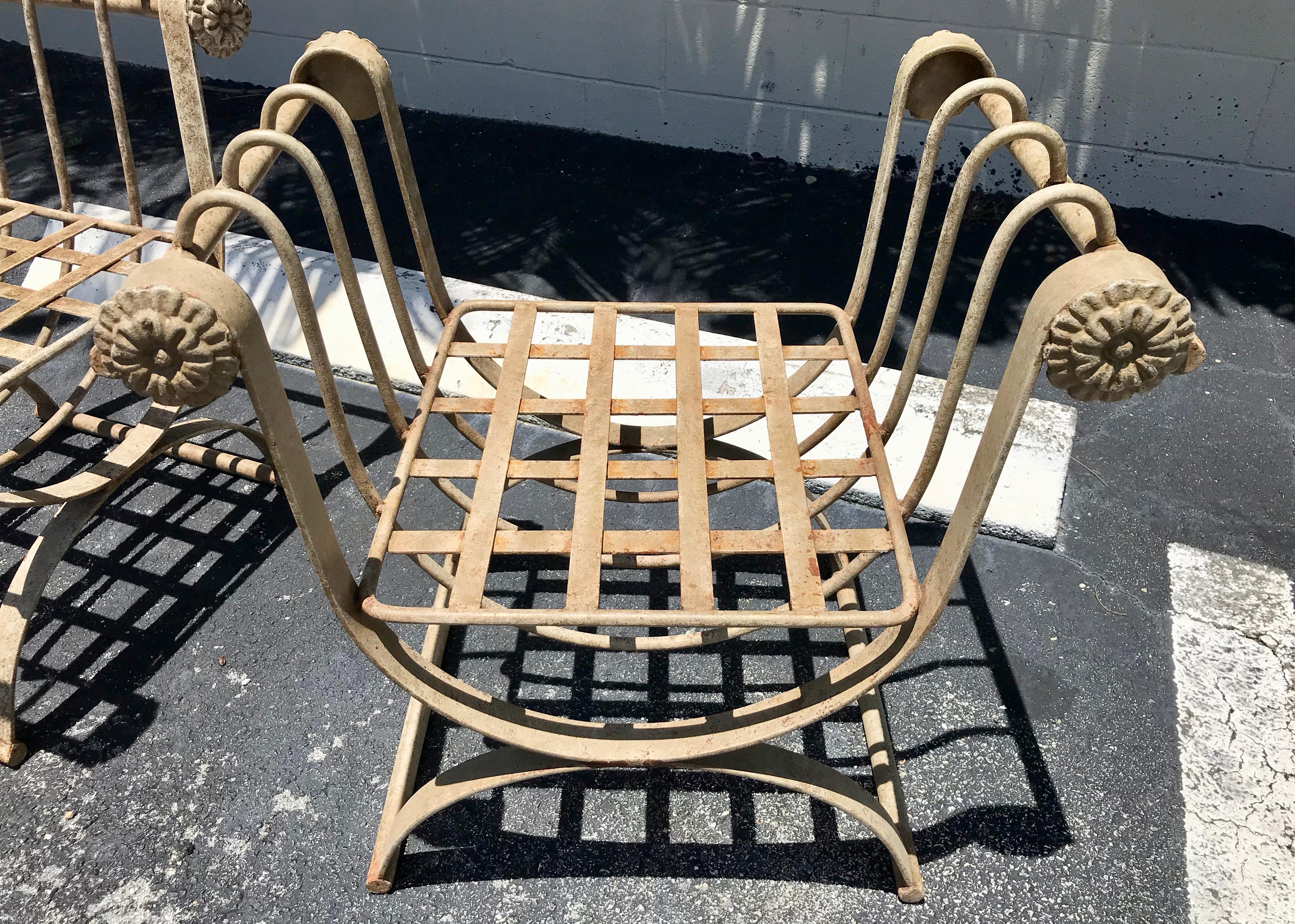 Pair of Iron Curule Benches 2