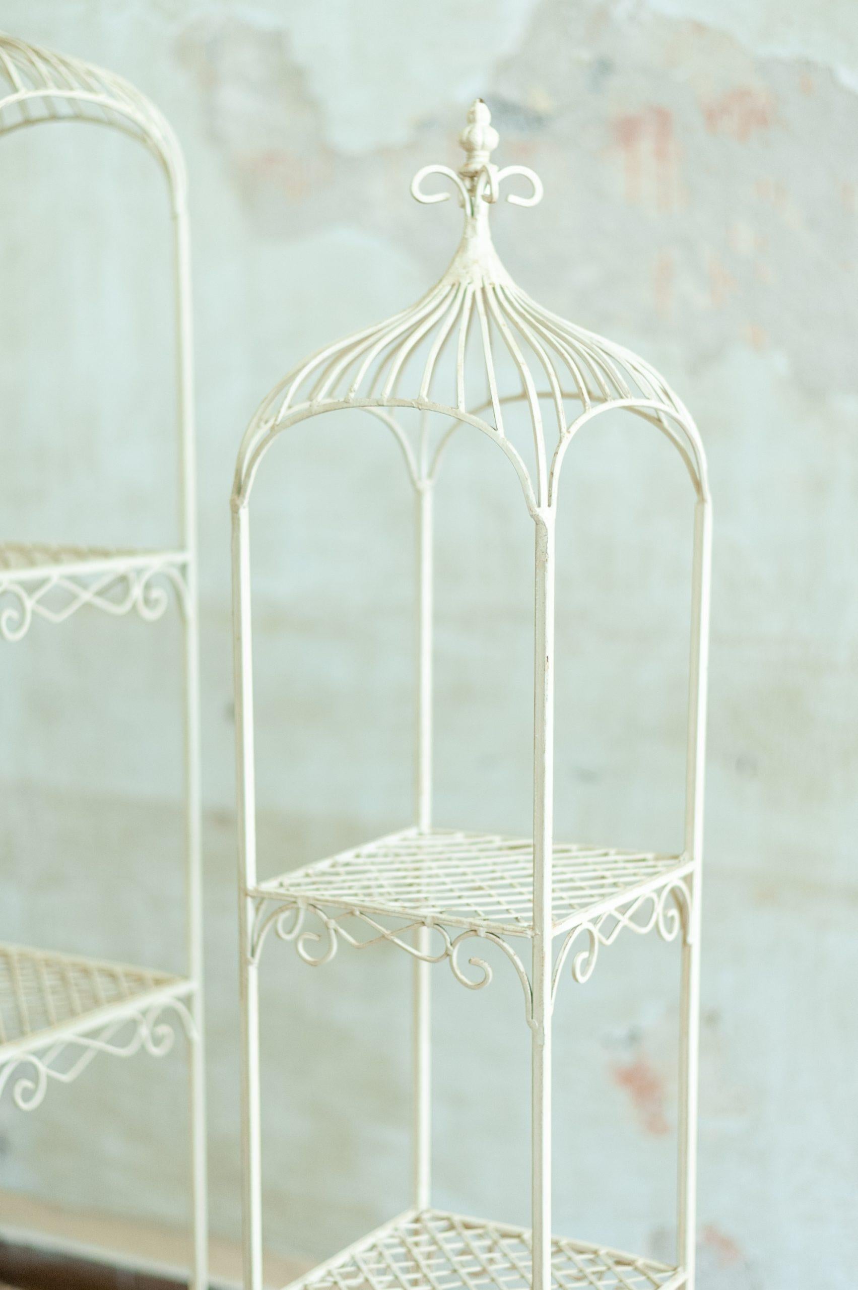 Late 20th Century Pair of Iron Étagères For Sale