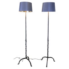 Pair of Iron Floor Lamps, Arts and Crafts Standard Lamps