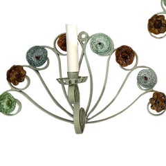 Pair of Iron Floral Sconces