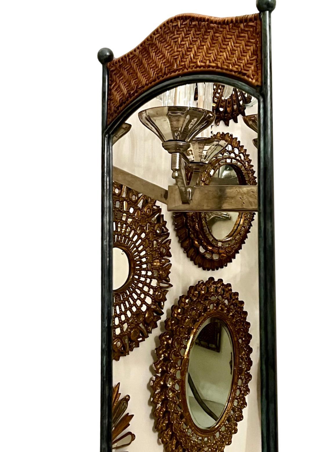 Mid-20th Century Pair of Iron Framed Mirrors