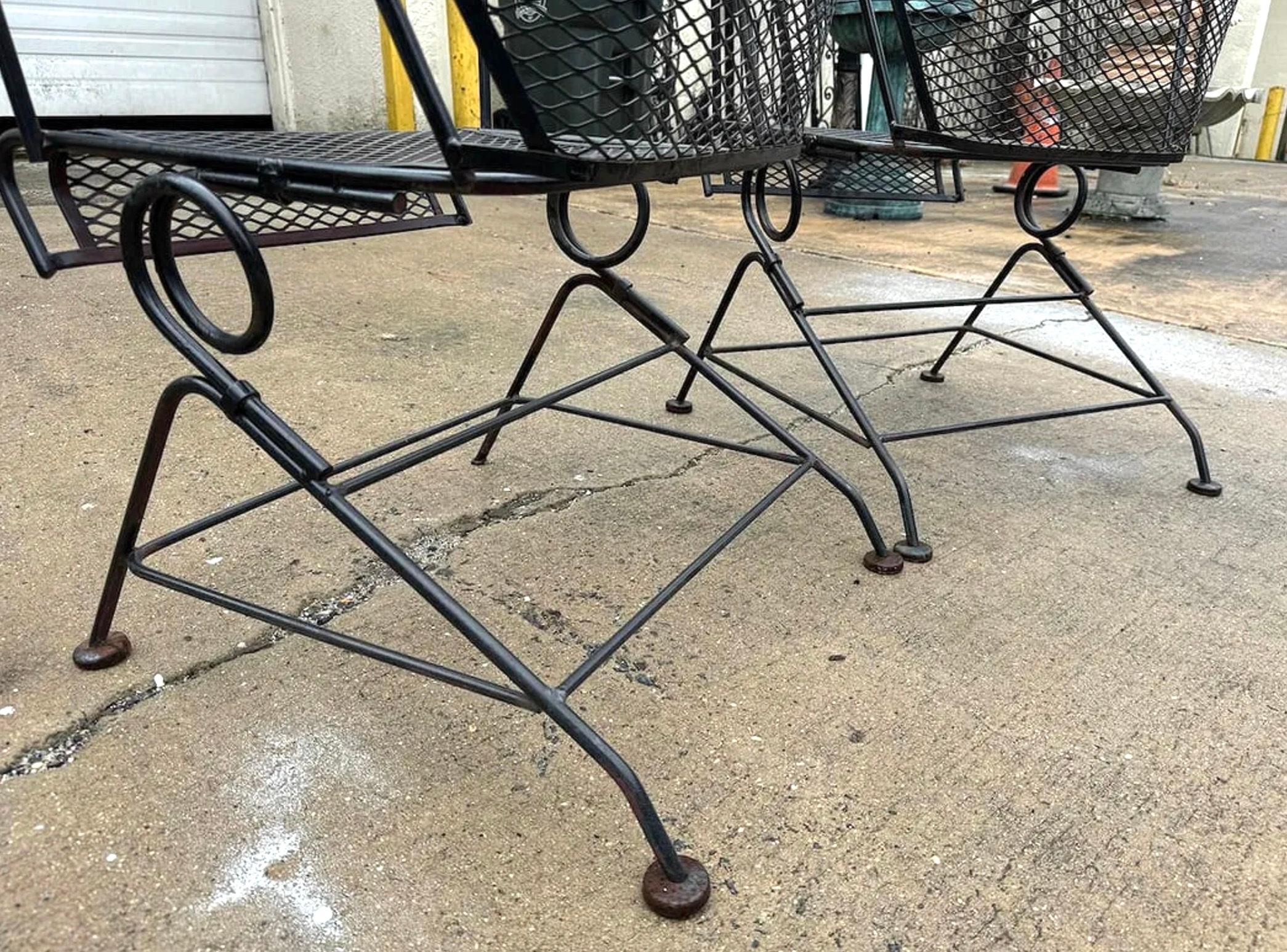 Pair of Iron Garden Spring Chairs For Sale 8