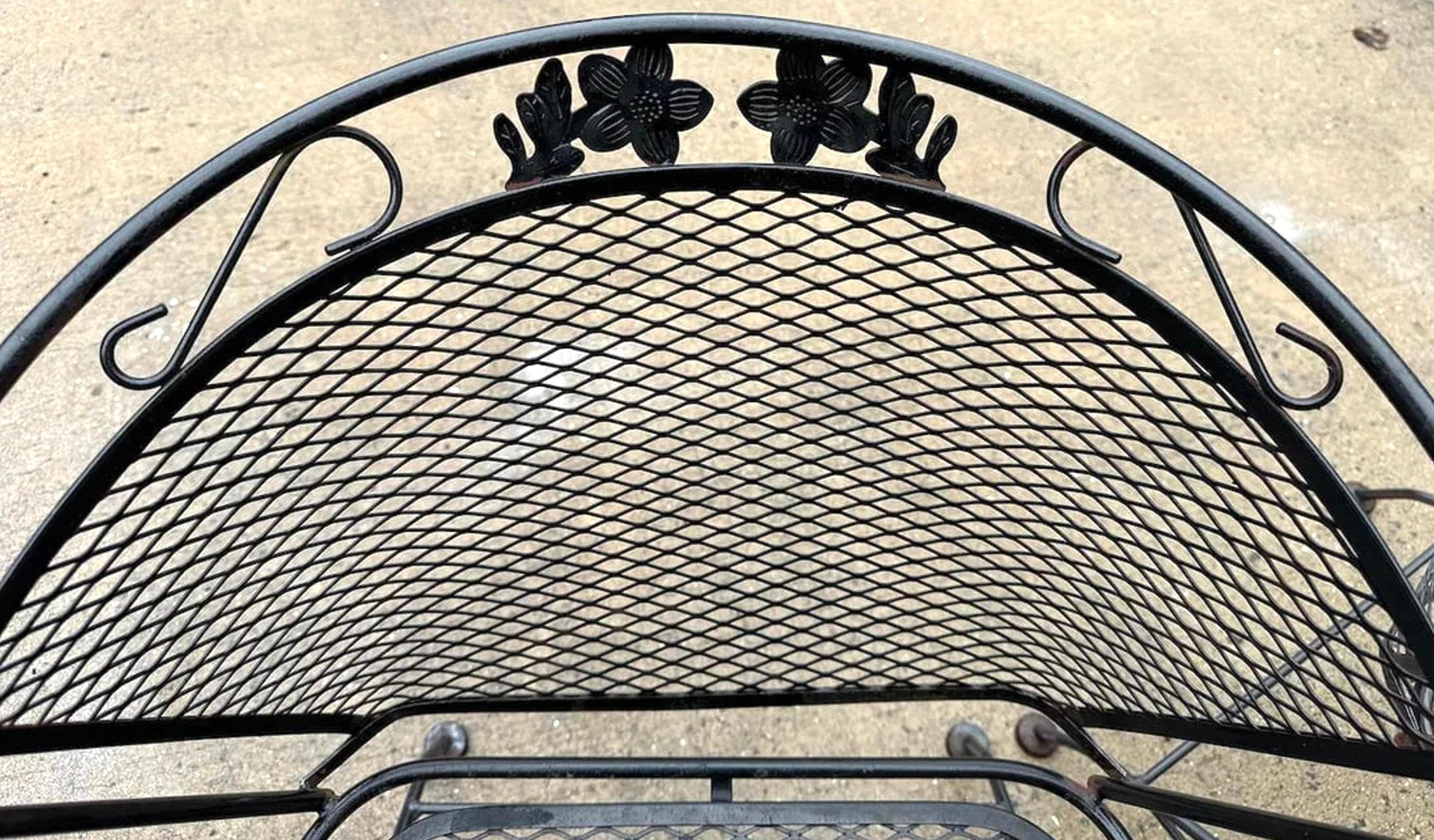Unknown Pair of Iron Garden Spring Chairs For Sale