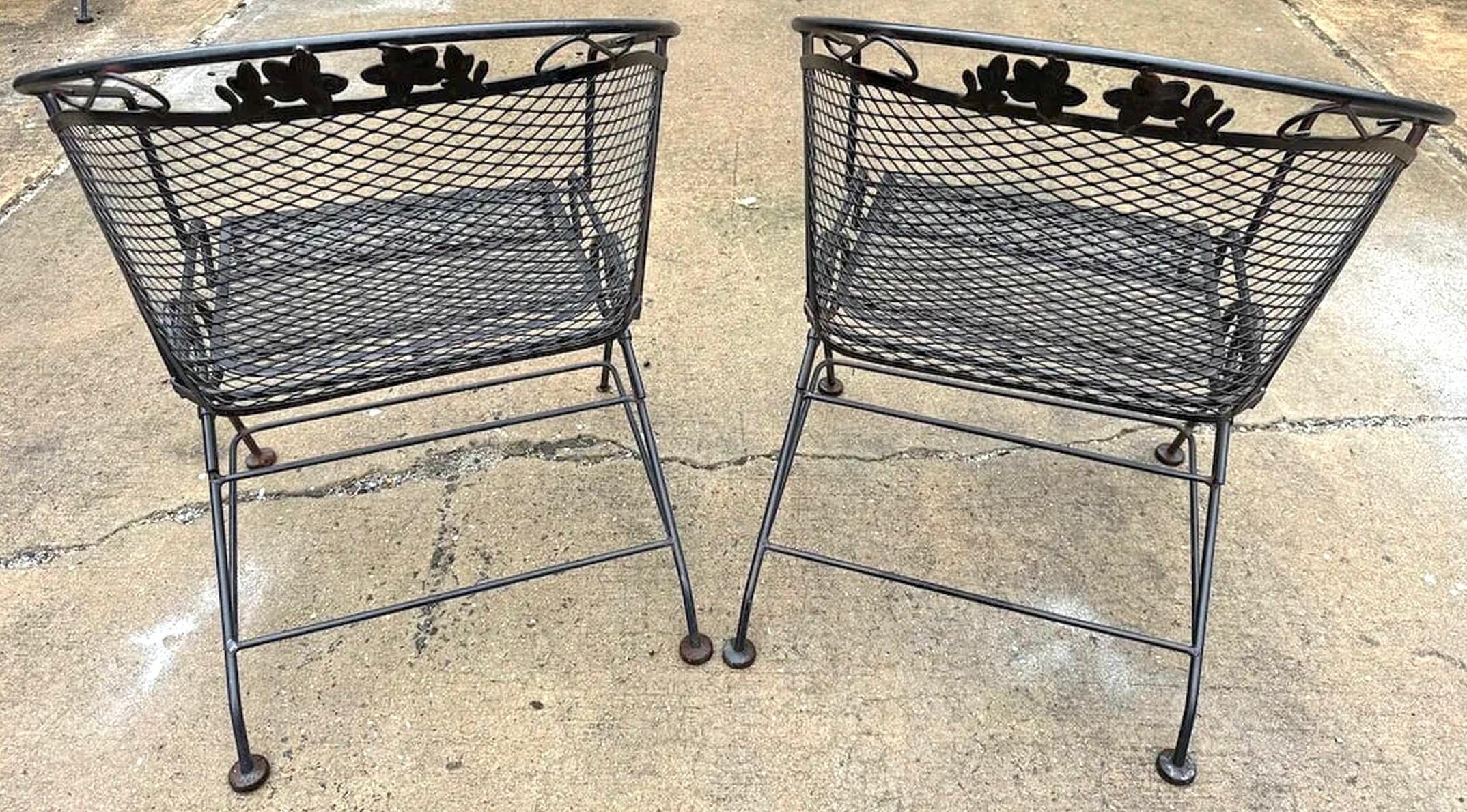 Pair of Iron Garden Spring Chairs For Sale 1