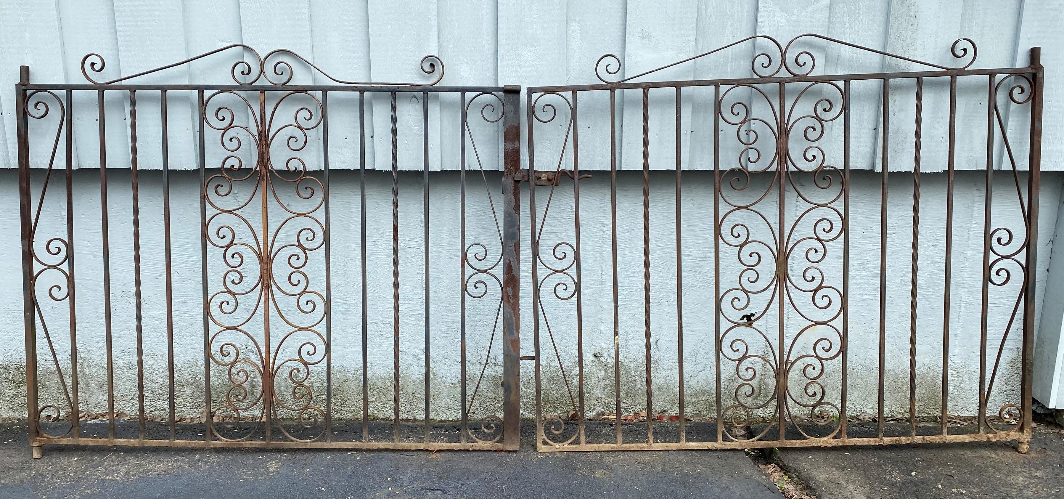 Pair of Iron Gates with Scrollwork Design For Sale 5