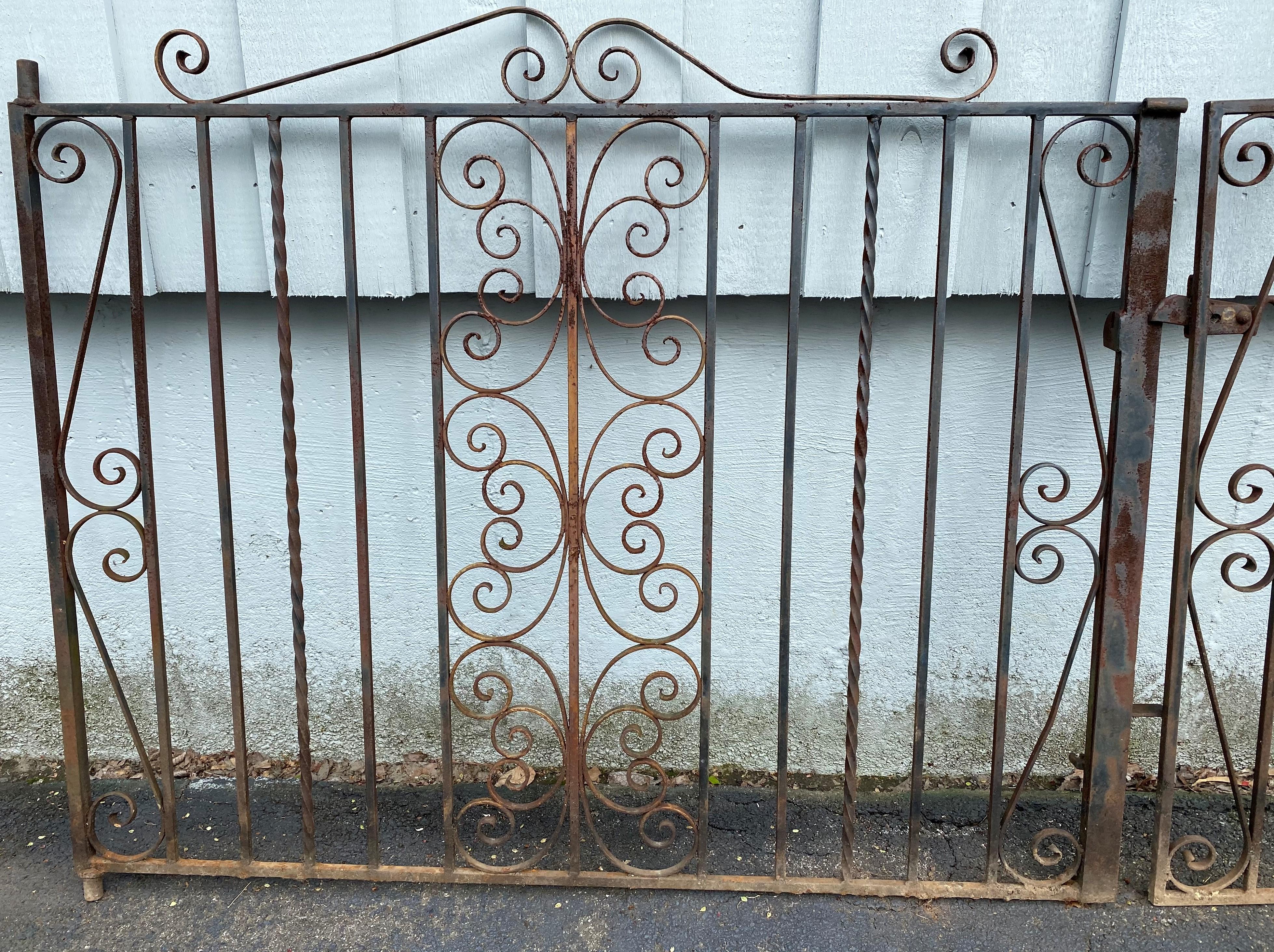 Pair of Iron Gates with Scrollwork Design For Sale 6