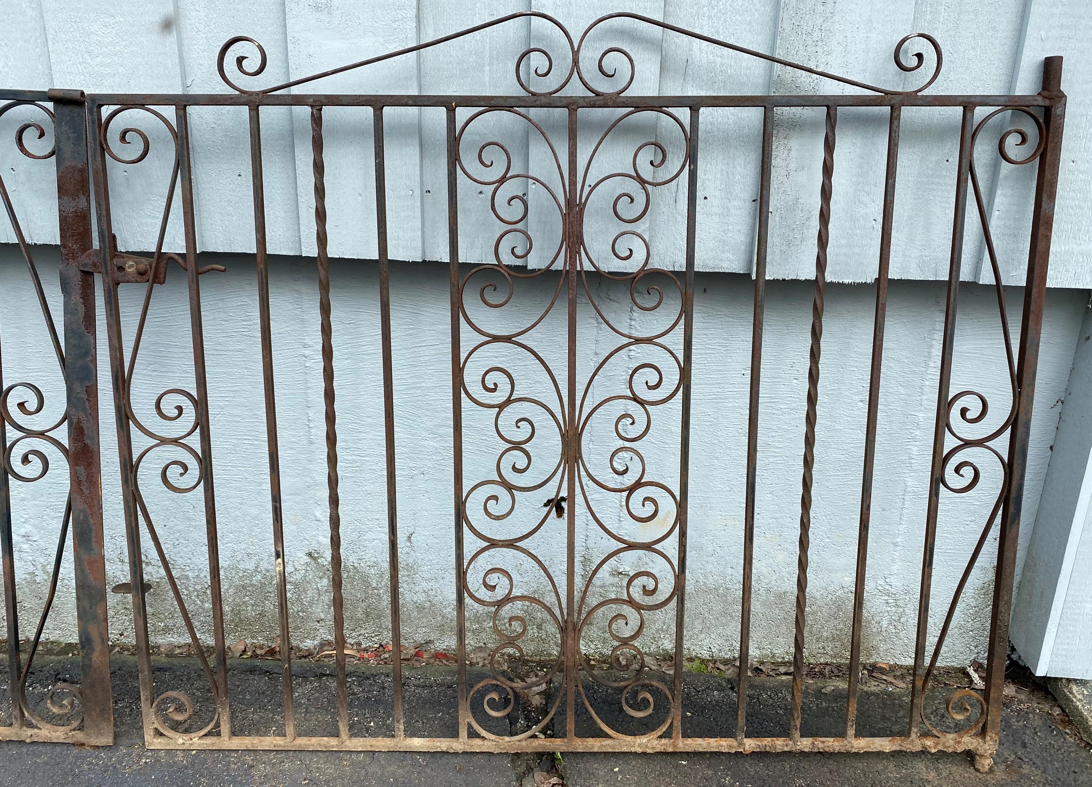Pair of Iron Gates with Scrollwork Design For Sale 7