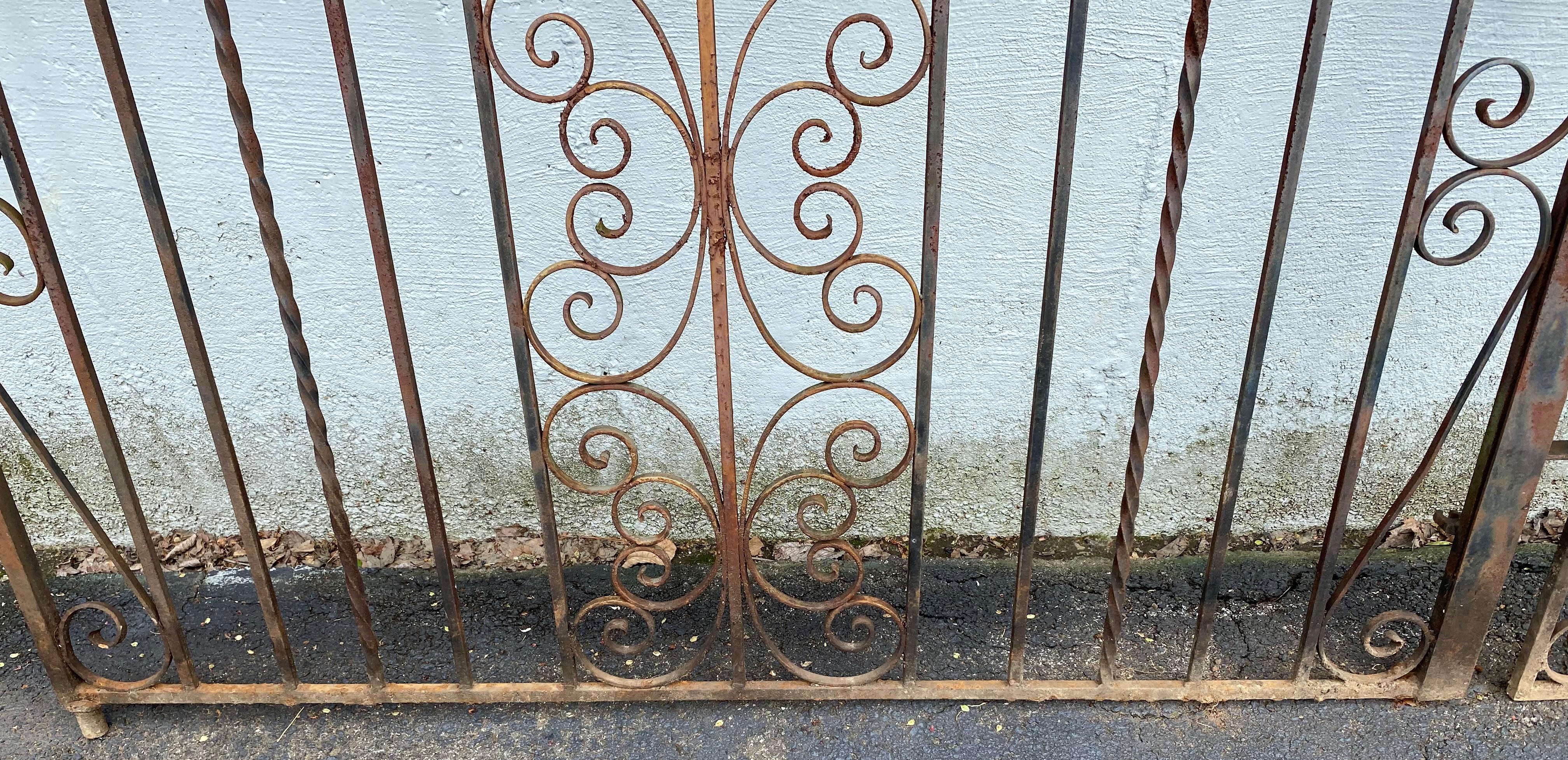 Pair of Iron Gates with Scrollwork Design For Sale 8