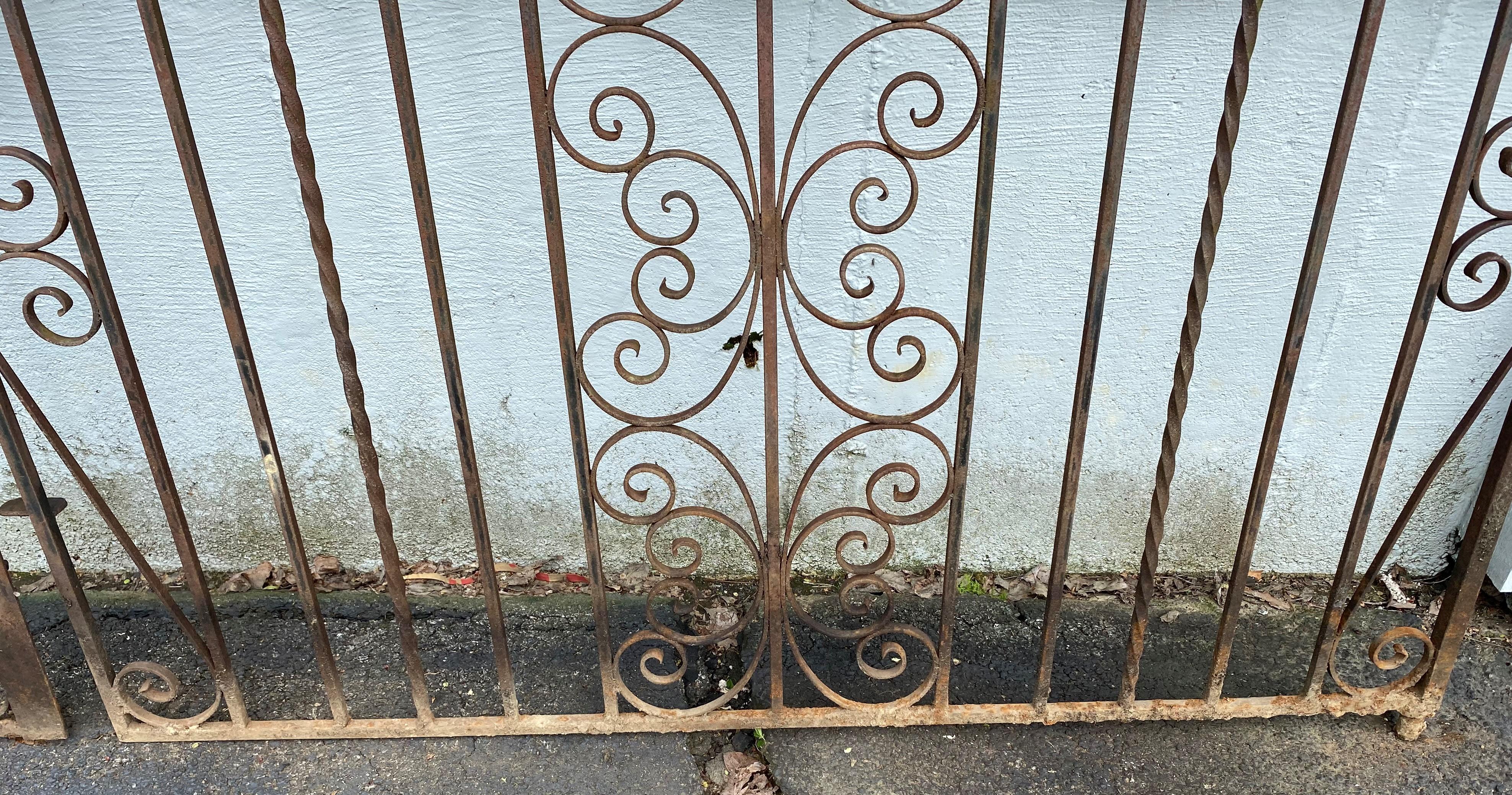Pair of Iron Gates with Scrollwork Design For Sale 9