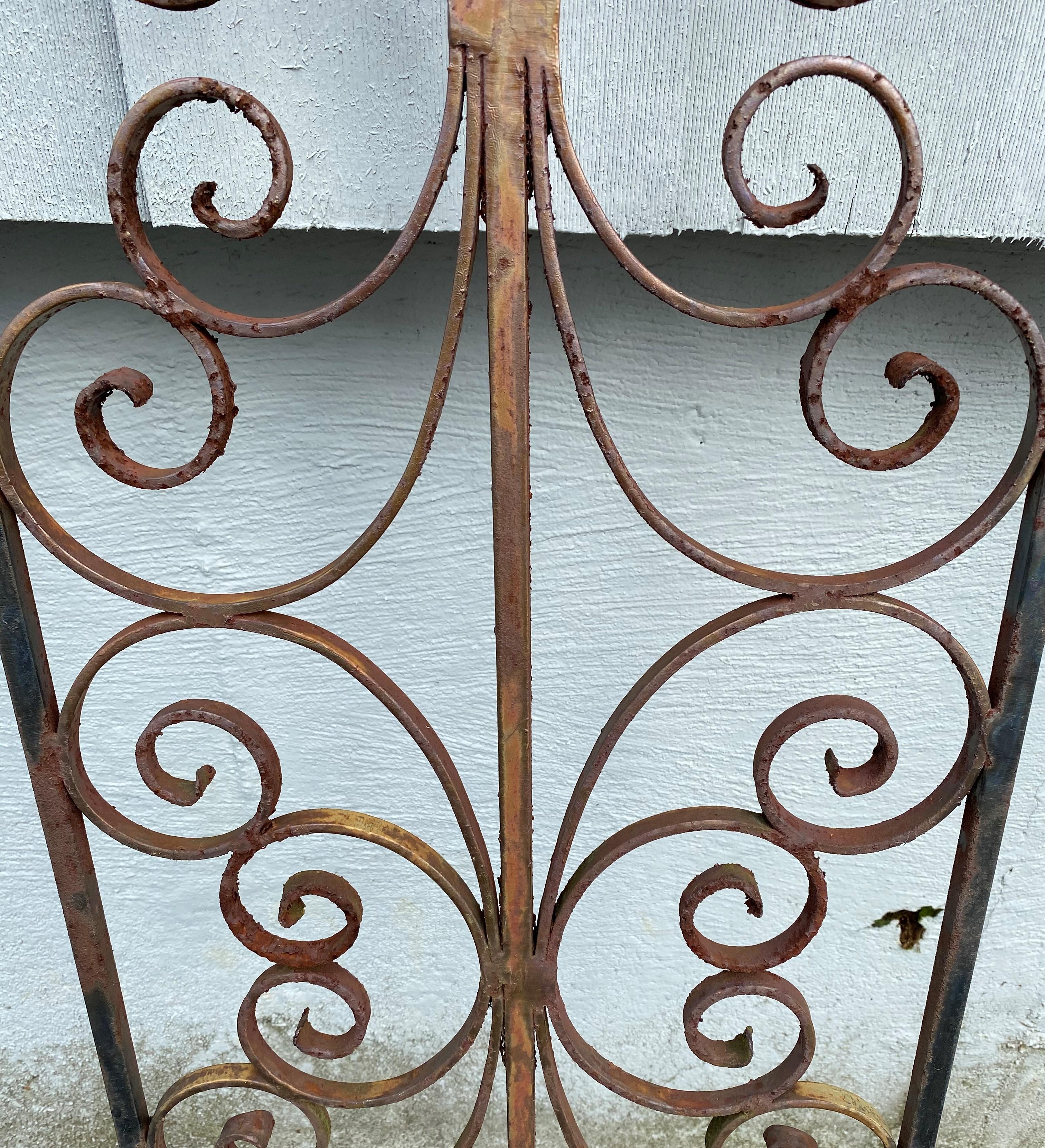 20th Century Pair of Iron Gates with Scrollwork Design For Sale