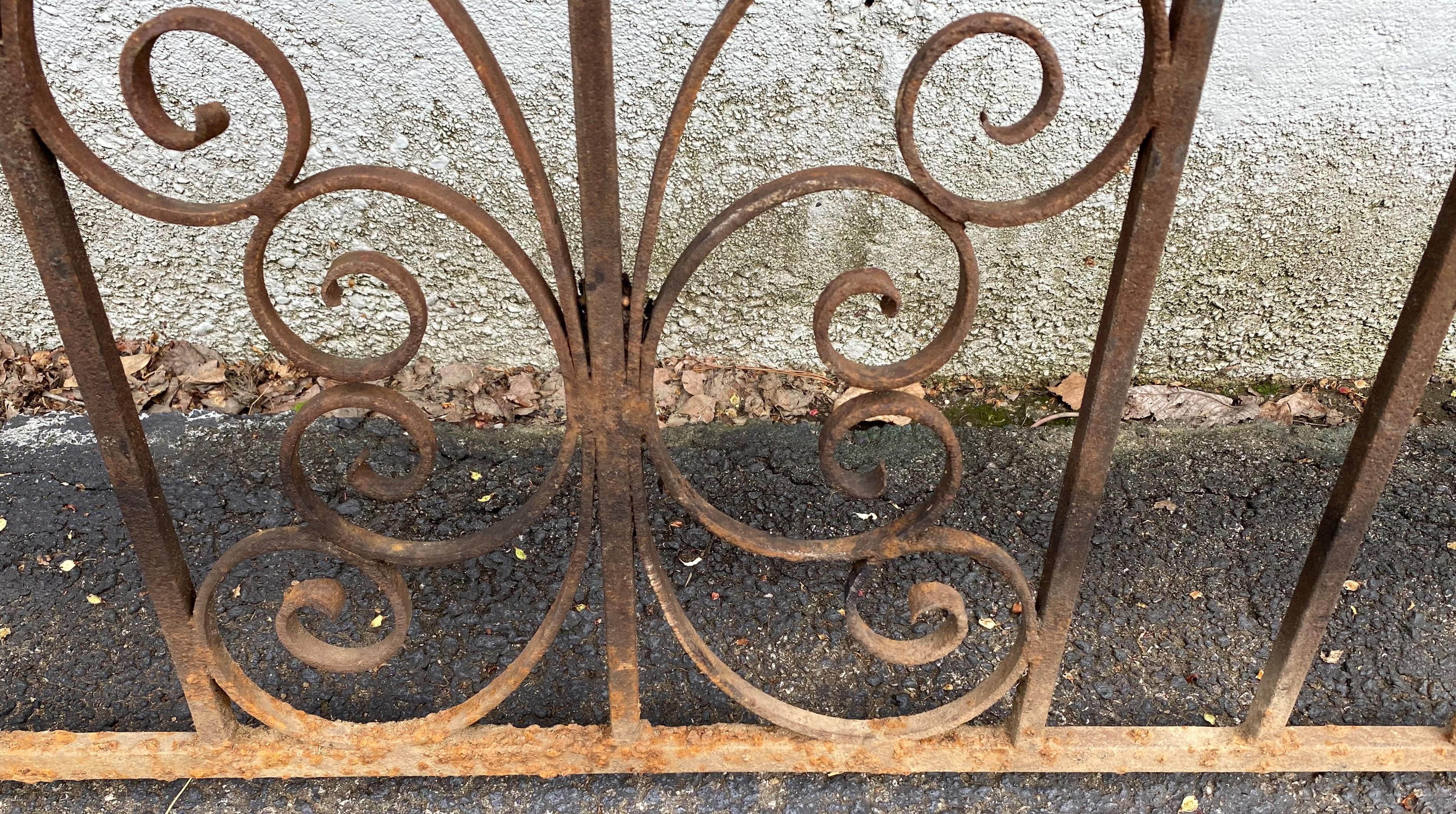 Pair of Iron Gates with Scrollwork Design For Sale 2