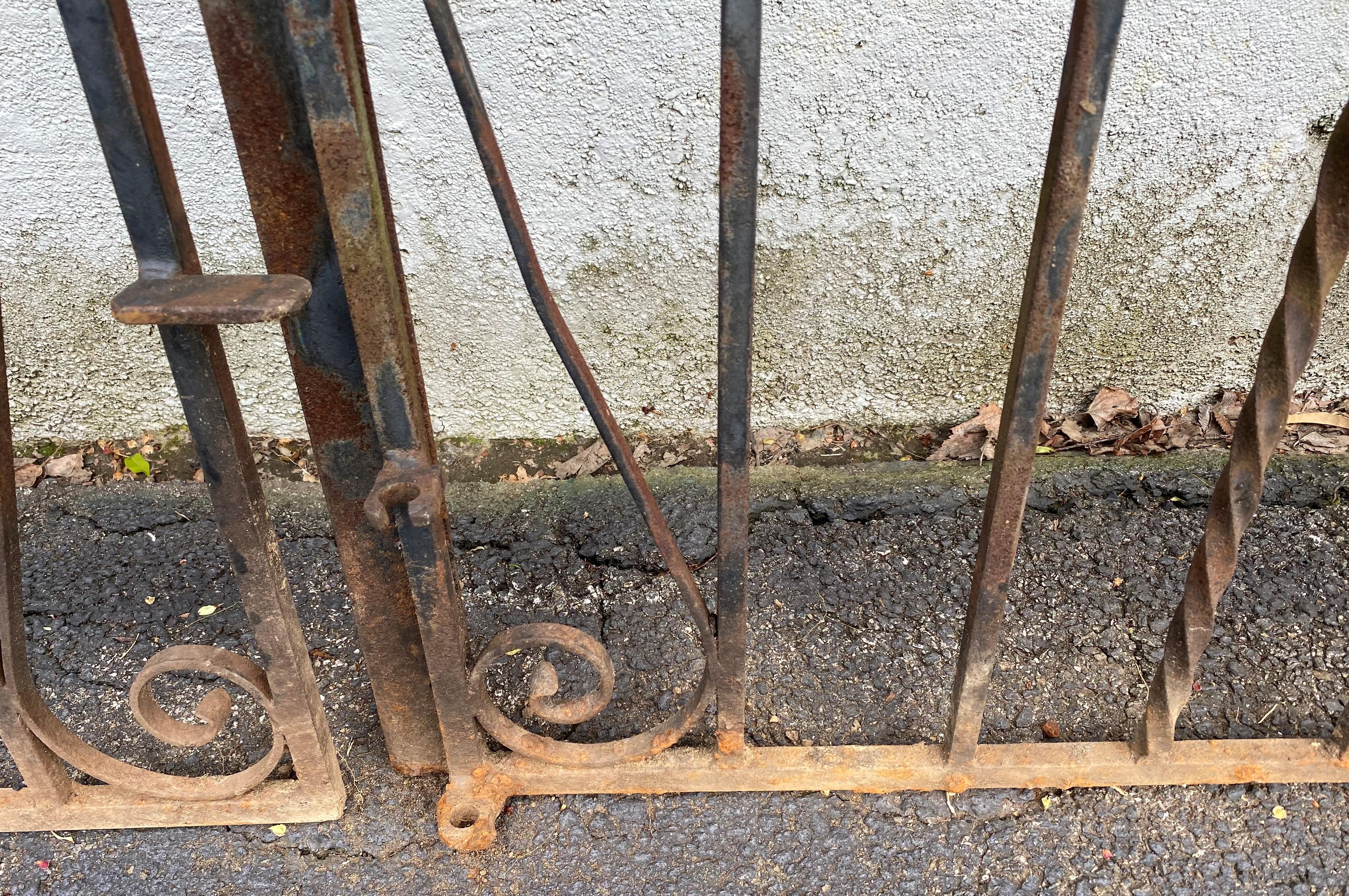 Pair of Iron Gates with Scrollwork Design For Sale 3