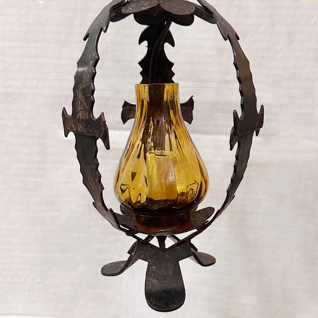 Italian Pair of Iron Lanterns, Sold Individually For Sale