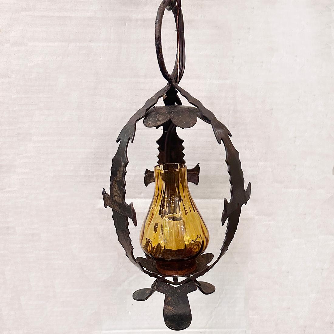 Mid-20th Century Pair of Iron Lanterns, Sold Individually For Sale