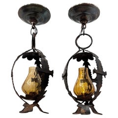 Pair of Iron Lanterns, Sold Individually