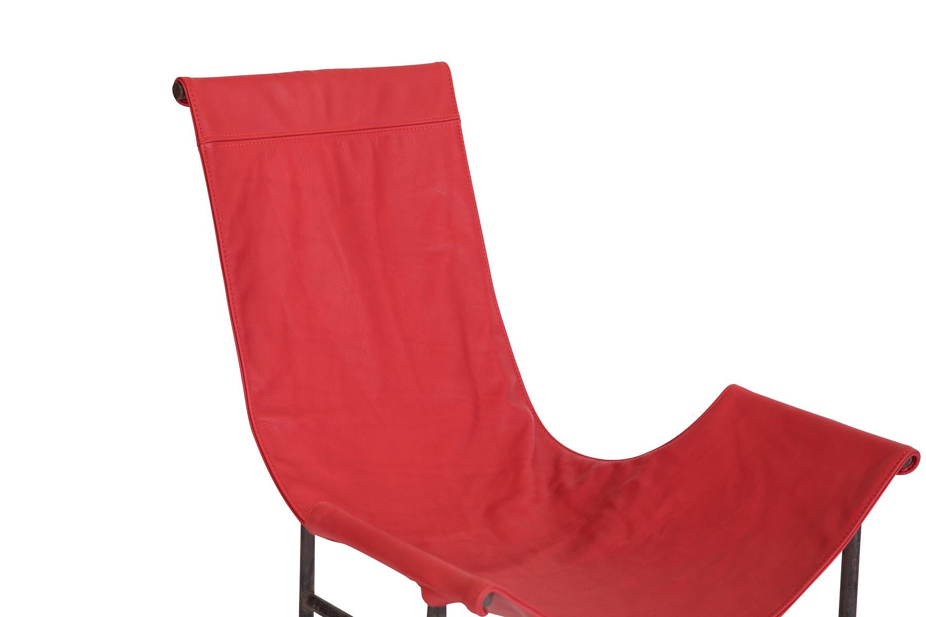red sling chairs