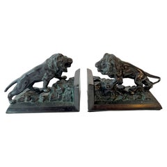 Pair of Iron Lion Bookends