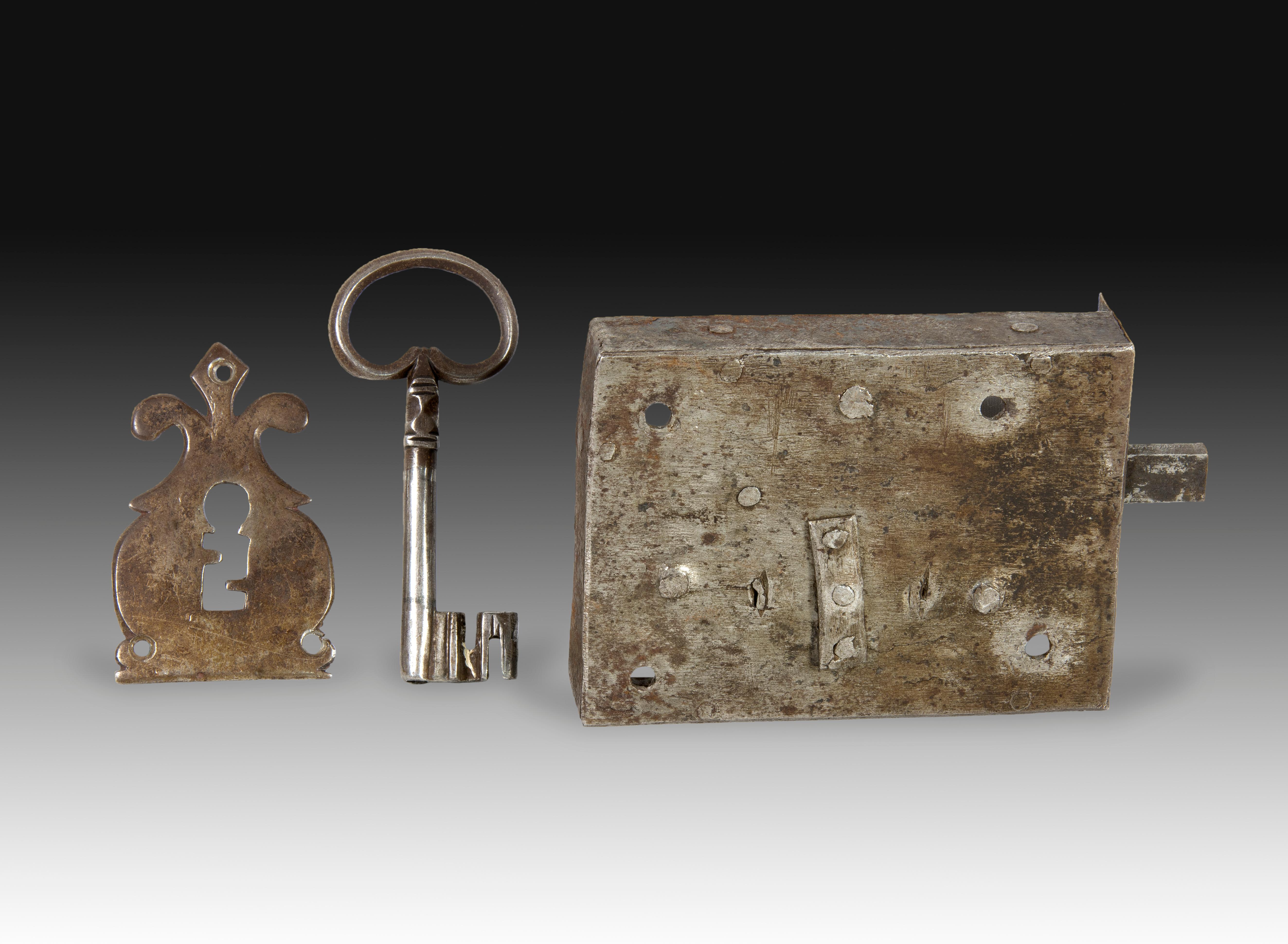 Pair of Iron Locks with Keys, Baroque, Spain, 17th Century 3