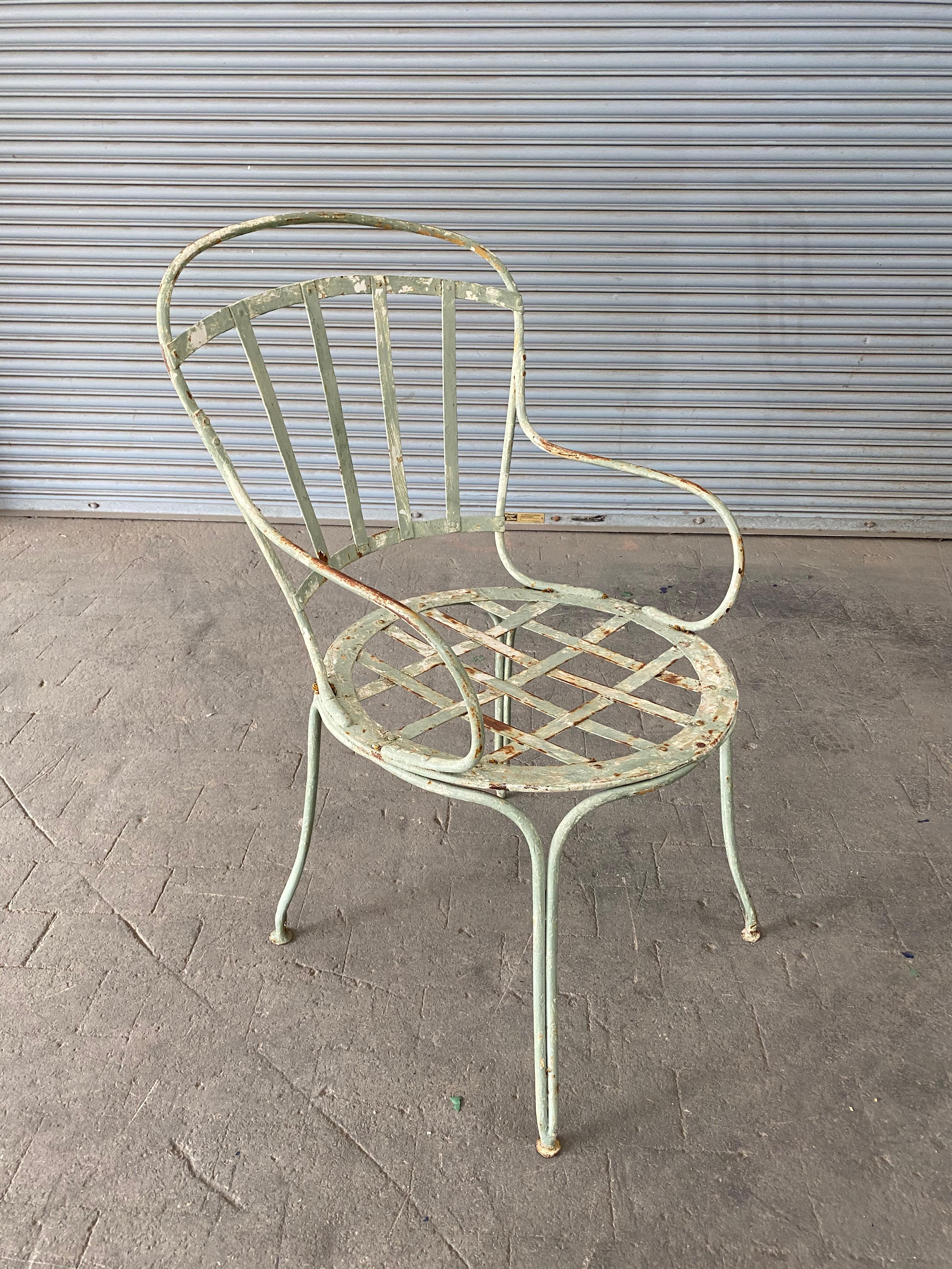 Pair of Iron Painted French Garden Chairs 2