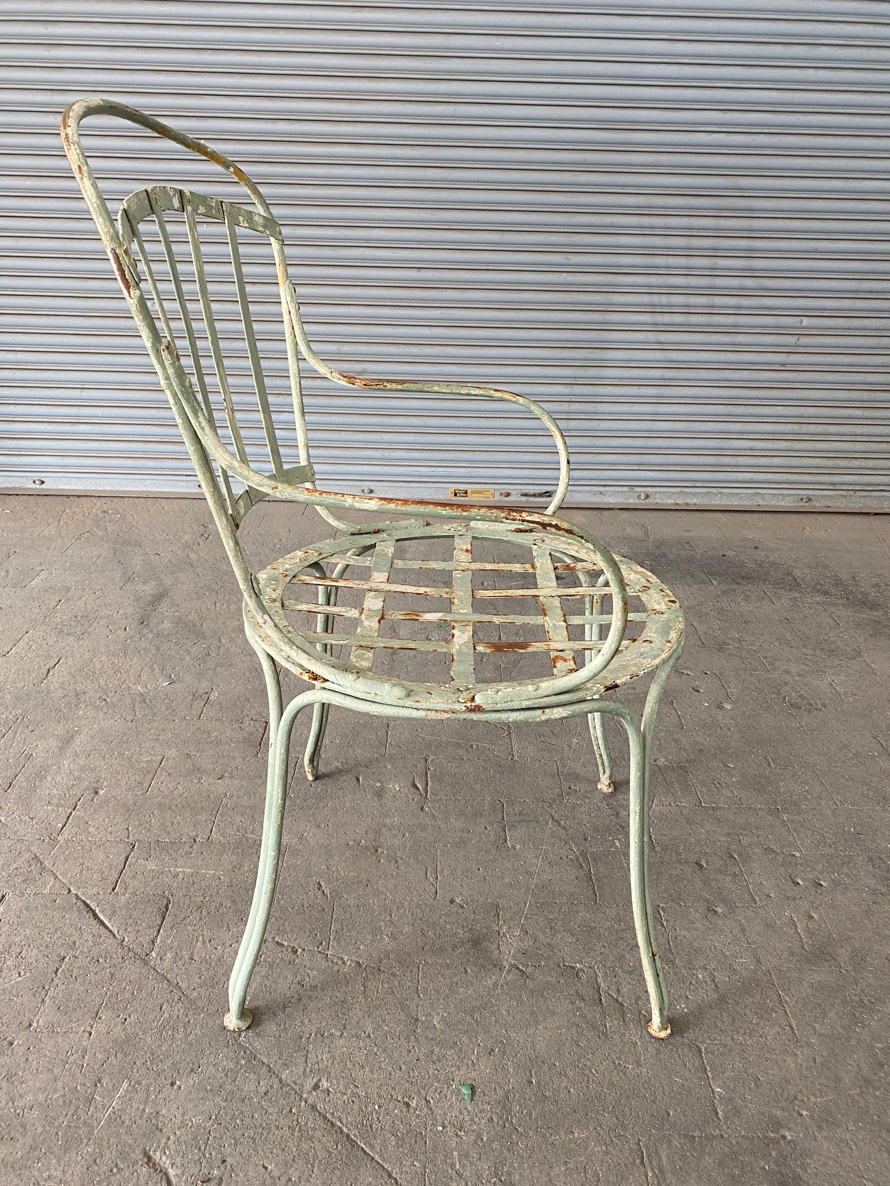Pair of Iron Painted French Garden Chairs 3