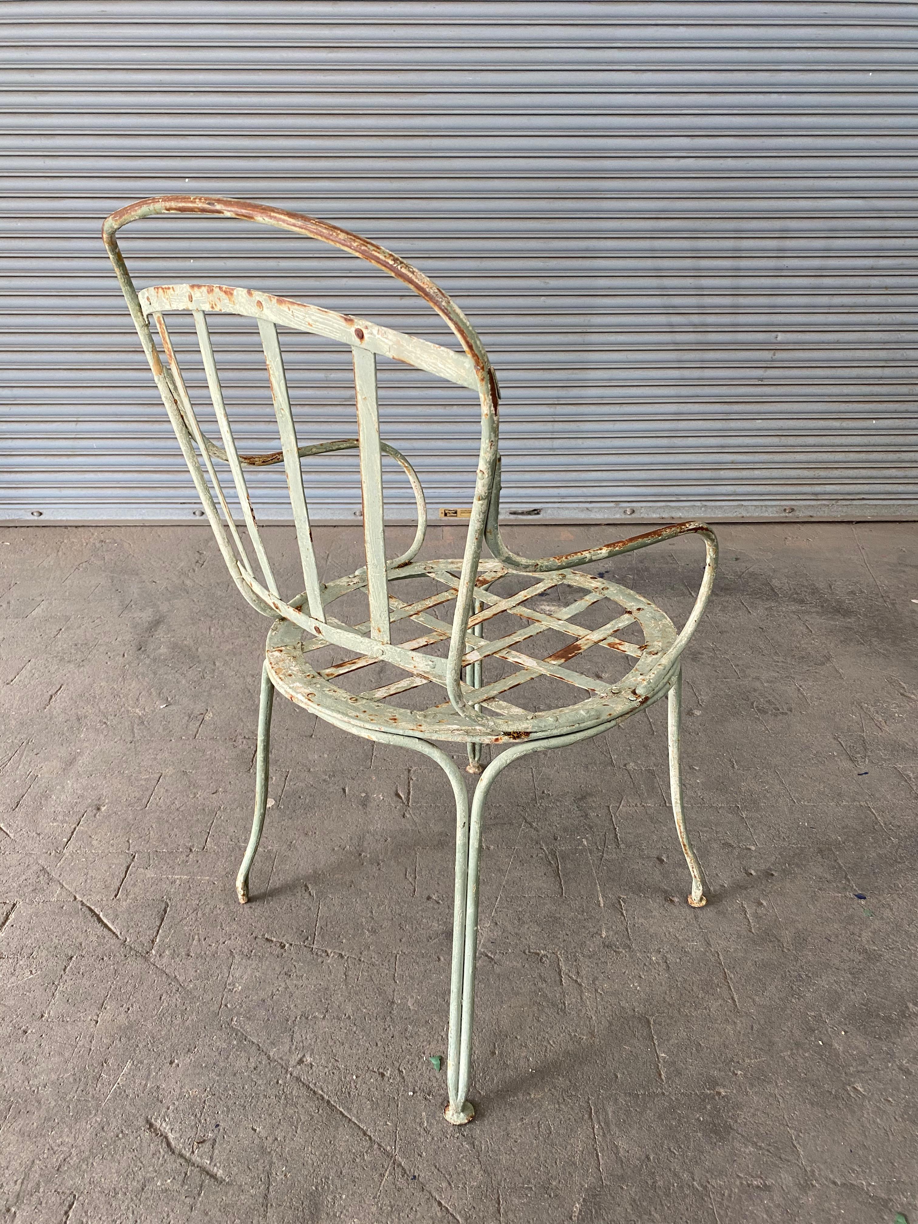 Pair of Iron Painted French Garden Chairs 5