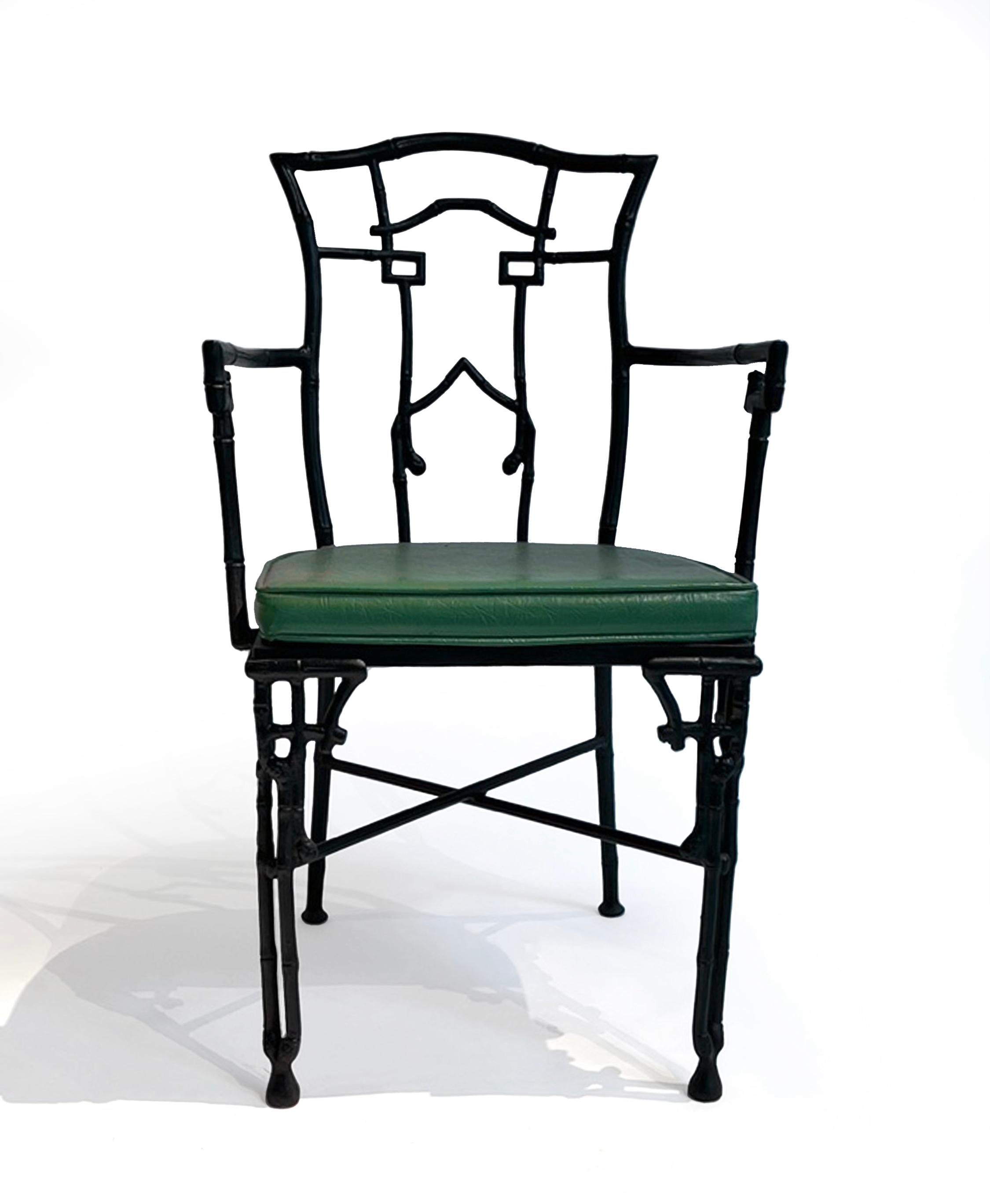 Mid-Century Modern Pair of Iron Patio Chairs