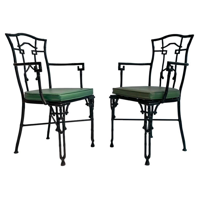 Pair of Iron Patio Chairs For Sale at 1stDibs