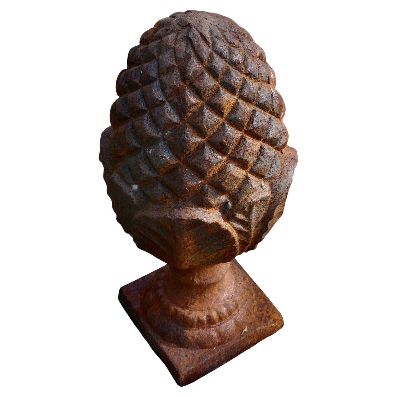 Pair of Iron Pine Cone Gate Post Finials For Sale at 1stDibs