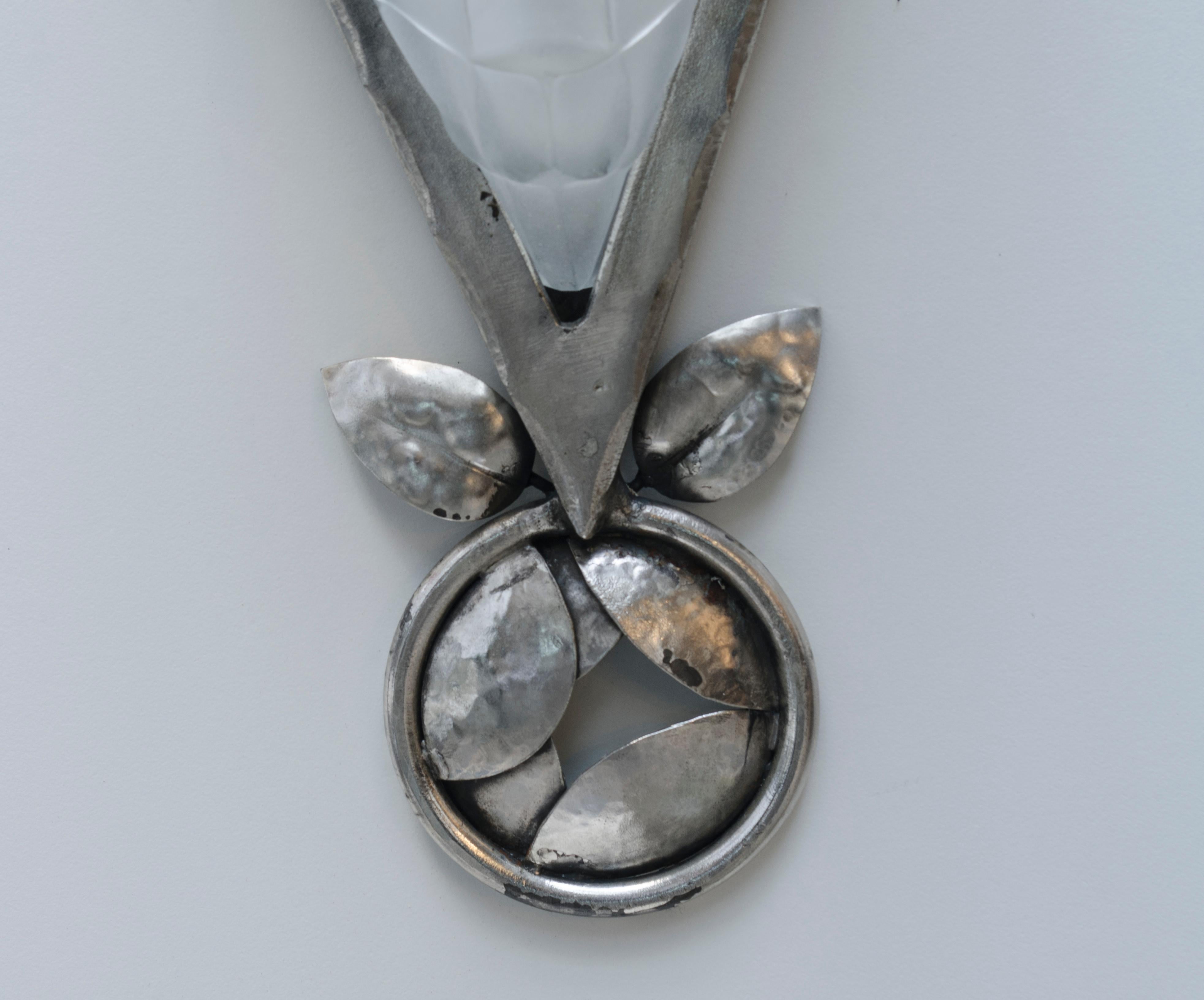 French Pair of iron sconces by David Gueron Degue For Sale