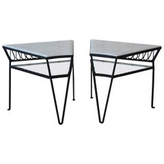Pair of Iron Side Tables by Maurizio Tempestini for Salterini, Italy, 1950s