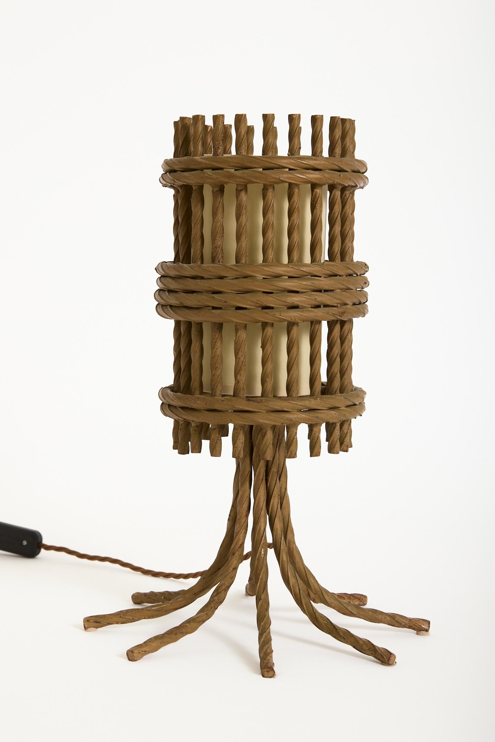 A pair of wrought iron table lamps
Spain, 1960s
