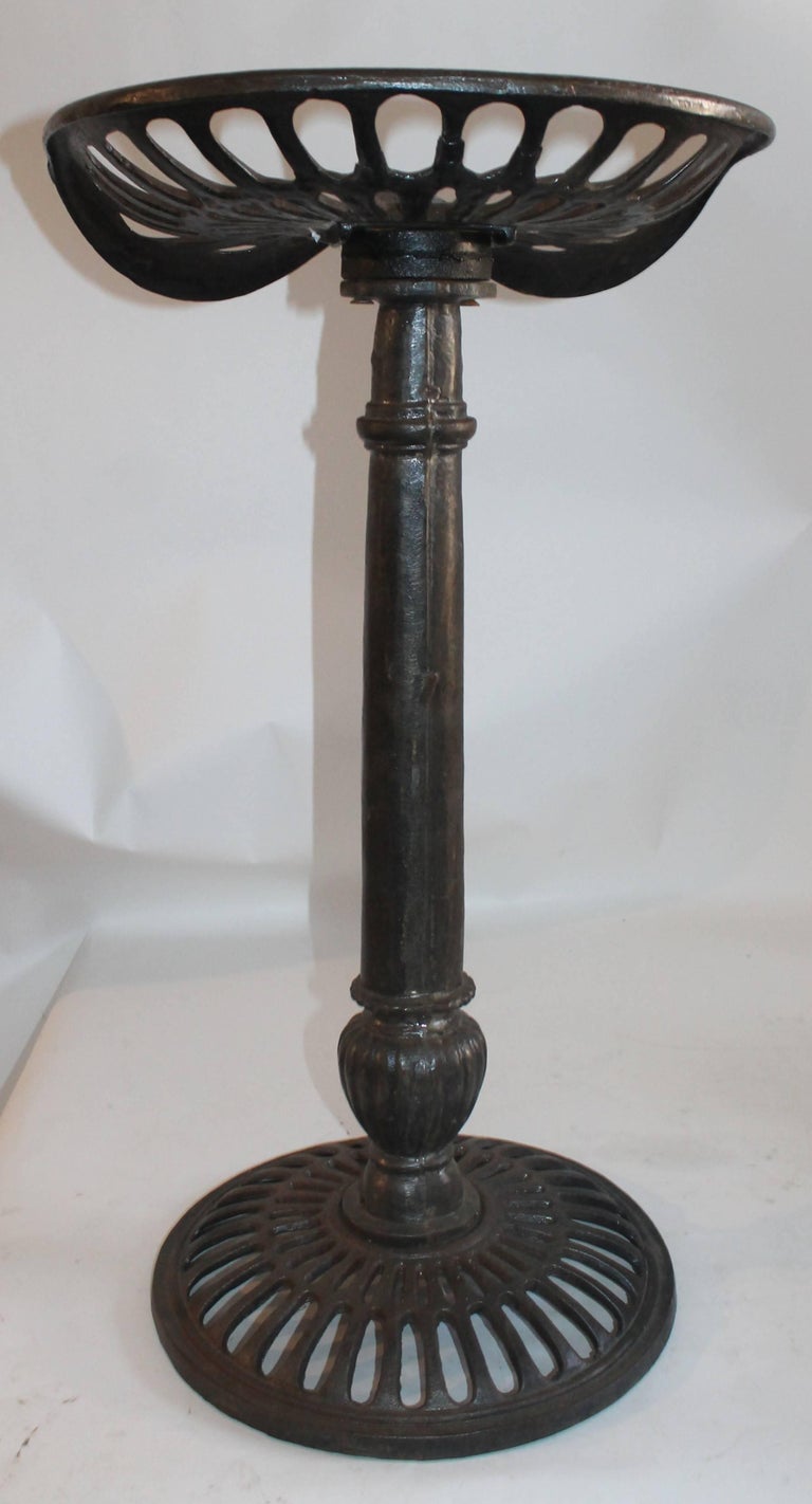 Pair of Iron Tractor Seat Bar Stools For Sale at 1stdibs