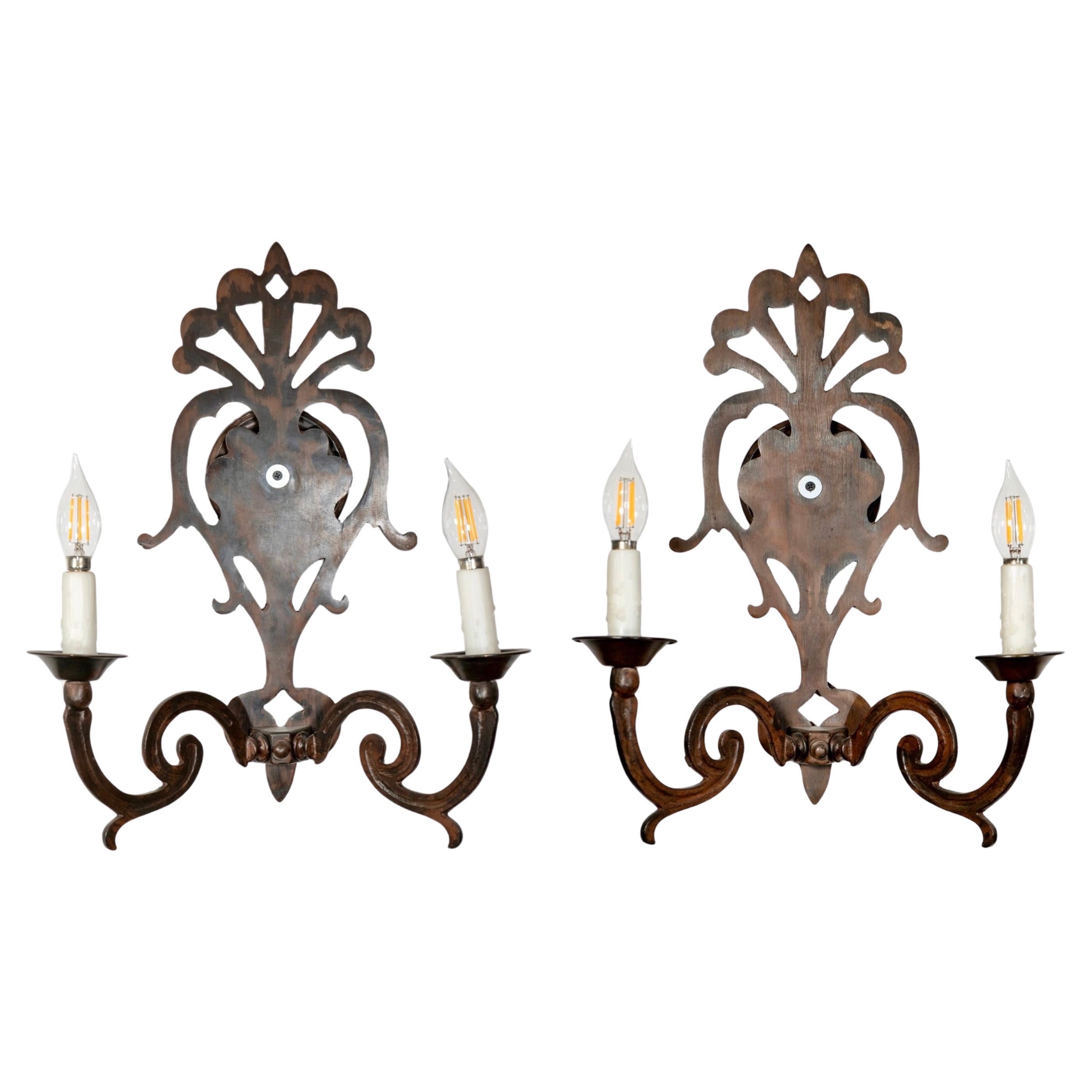 Pair of Iron Wall Sconces