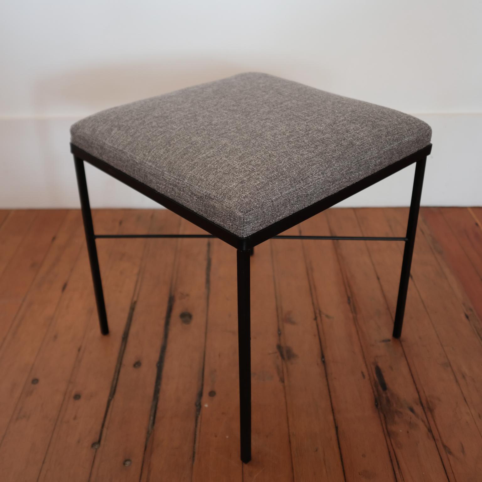 Pair of Iron X-Base Ottomans, 1950s For Sale 1
