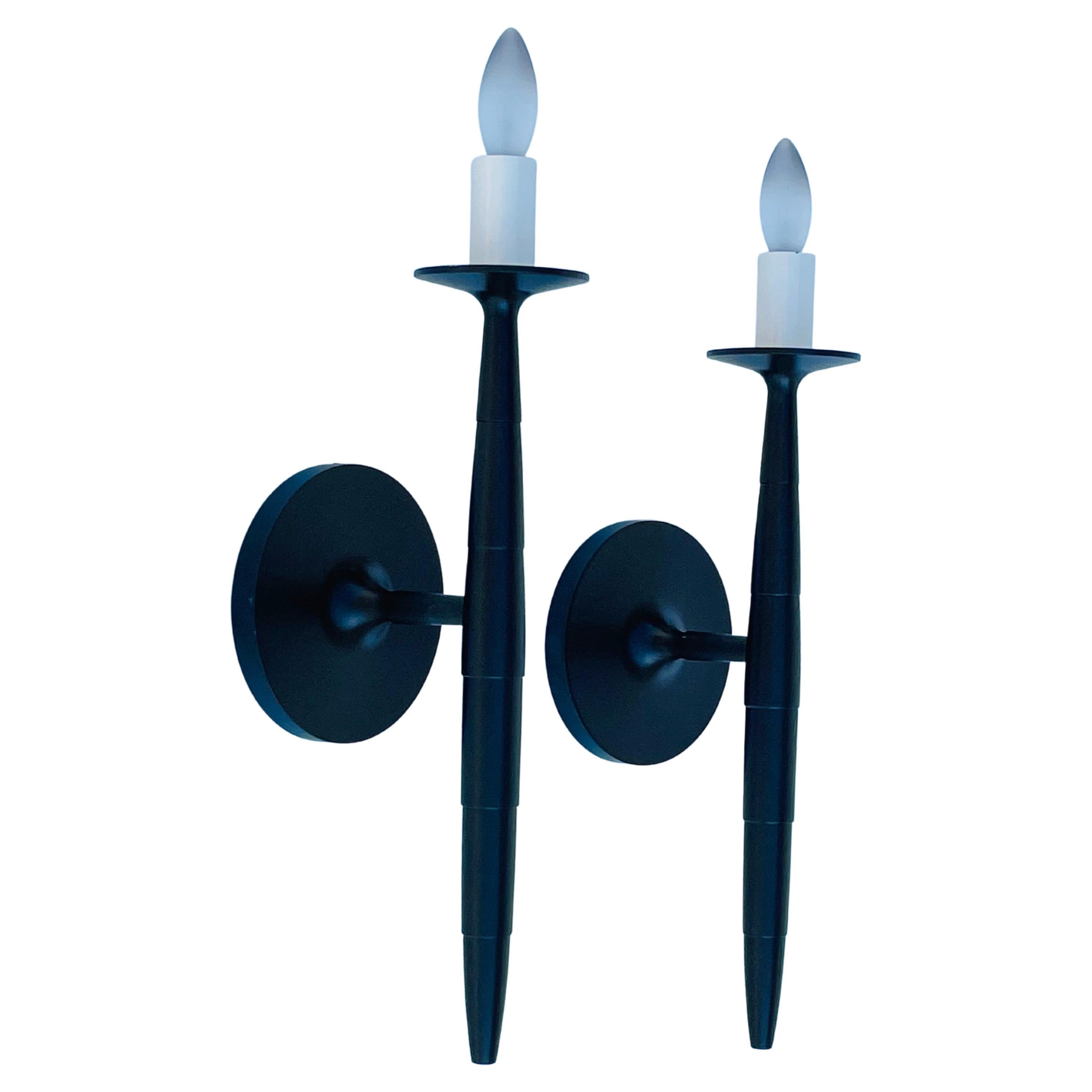 Pair of Isabelle Sconces in Rubbed Bronze Finish by Marian Jamieson For Sale
