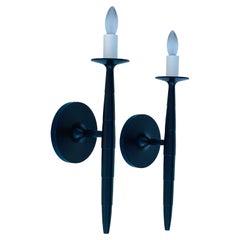 Pair of Isabelle Sconces in Rubbed Bronze Finish by Marian Jamieson