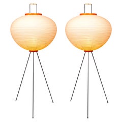 Pair of Isamu Noguchi Akari 10A Floor Lamps