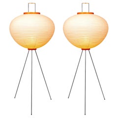 Pair of Isamu Noguchi Akari 10A Floor Lamps