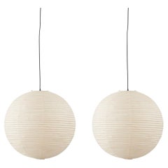 Pair of Isamu Noguchi ‘Akari’ Pendants Mod, 45A for Steph Simon, France c1950