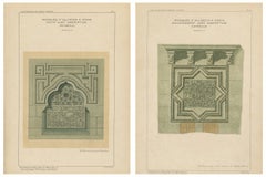 Pair of Islamic Architectural Ornament Prints, Konya Mosque Inscriptions, 1924