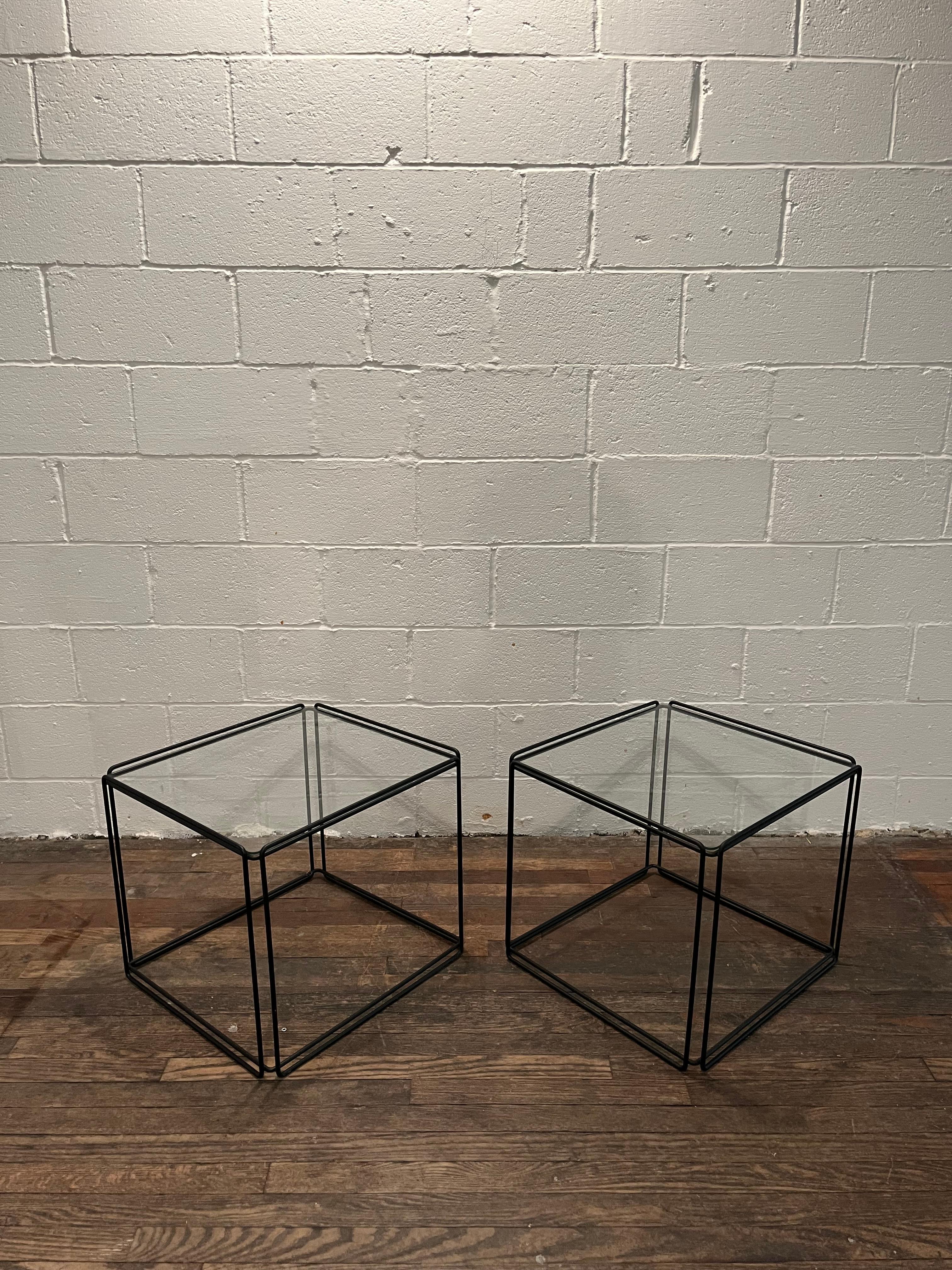 Pair of original Isoceles Tables by Max Sauze. Minimalist chic with iconic design.
Curbside to NYC/Philly $300