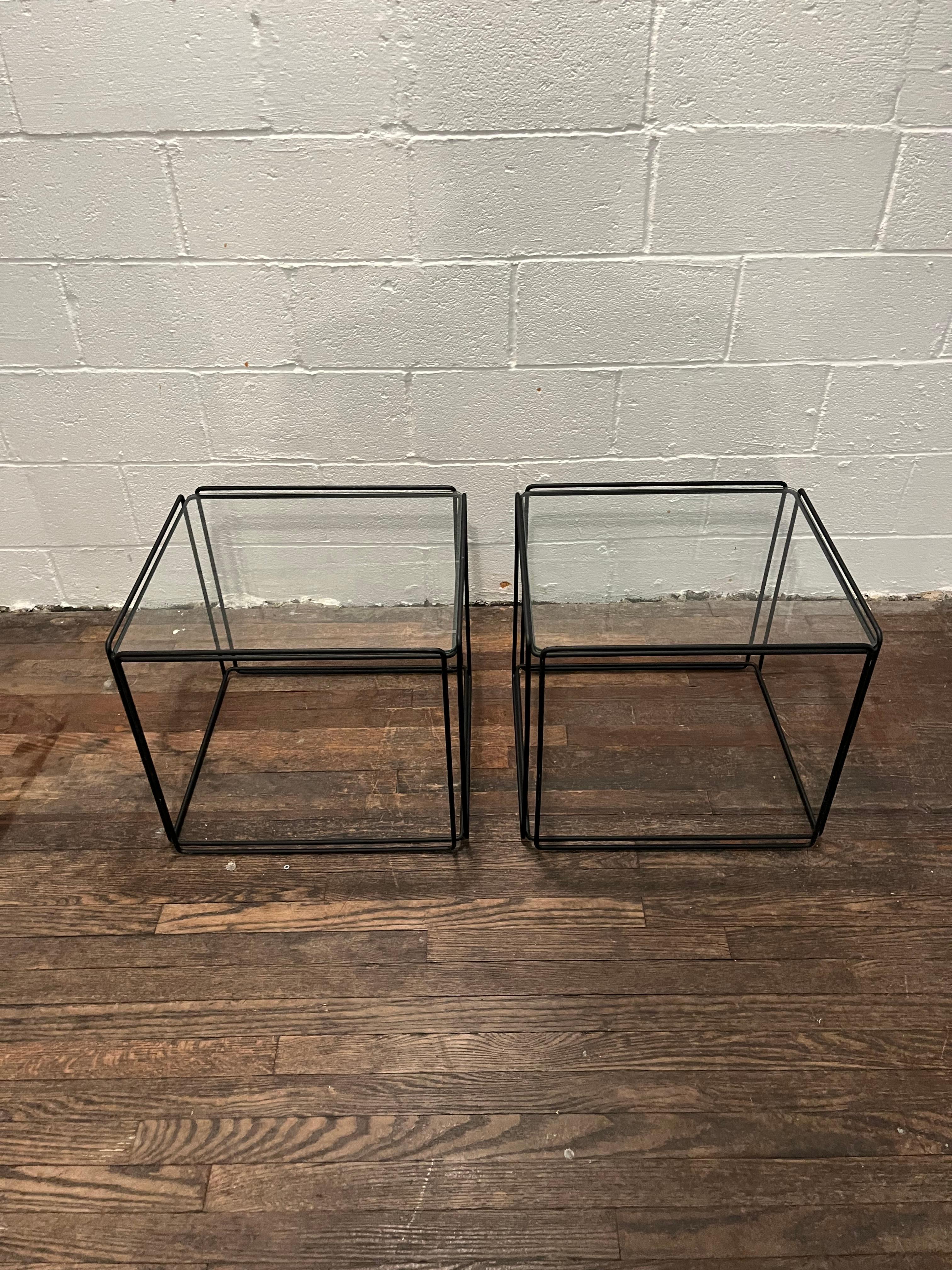 Pair of Isoceles Tables by Max Sauze In Good Condition For Sale In W Allenhurst, NJ
