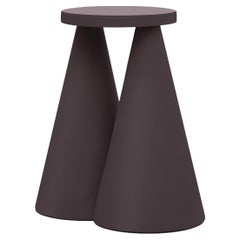 Pair of Unique Handmade Choco Ceramic Isola Small Side Tables by Cara Davide