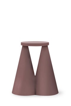 Pair of Unique Handmade Cotto Ceramic Isola Small Side Tables by Cara Davide