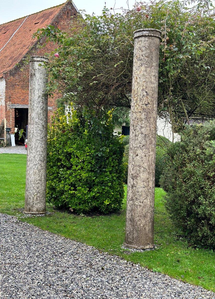 18th Century and Earlier Pair Of Istrian Stone Columns, Venice 16th Century For Sale