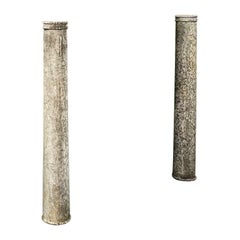 Antique Pair Of Istrian Stone Columns, Venice 16th Century