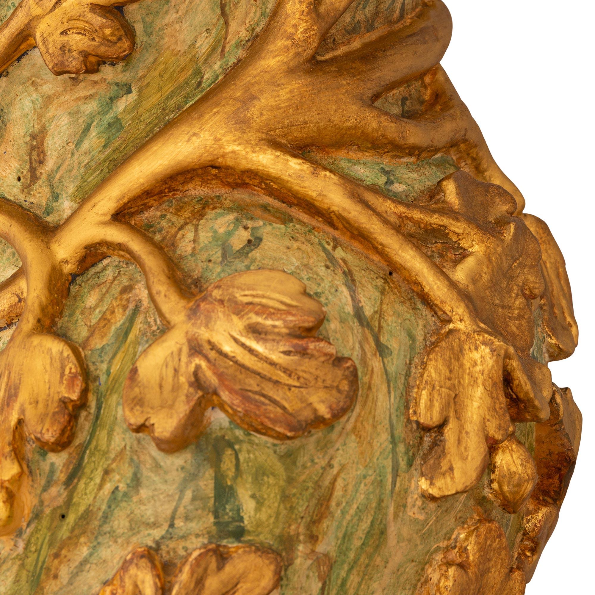 Paire de colonnes italiennes en bois doré de la période baroque du 17e siècle, vers 1670 en vente 1